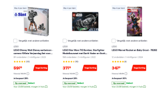 Tot 30% korting op korting op Lego filmhelden sets bij Bol