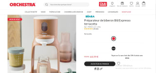 Préparateur de biberon Bib'Expresso Béaba - Terracotta à 64,99€