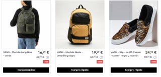 Ropa, calzado y accesorios Vans desde solo 1,50€ preciazos