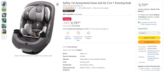 Autoasiento Safety 1st Grow and Go 3 en 1 por $2,737 | Amazon