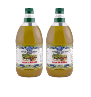 4 litros Aceite de oliva virgen extra Cortijo La Muralla Variedad Arbequina 2L 2 garrafas por solo 29,35€