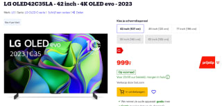 LG OLED42C35LA 42" Ultra HD OLED-tv voor €999 bij Bol.com