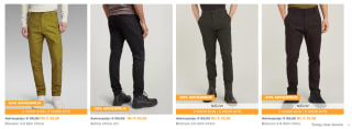 Diverse G-Star heren chino broeken vanaf €32,98