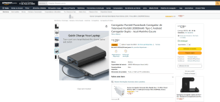 Carregador Portátil Powerbank da Blulory de 20000mAh para Android - R$ 129,00