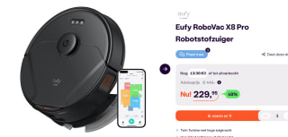 eufy Clean X8 Pro-robotstofzuiger - Twin-Turbine™ voor €229,95 bij Ibood