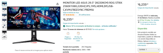 Monitor Led Asus 29.5” XG309CM por $5,612 en Amazon