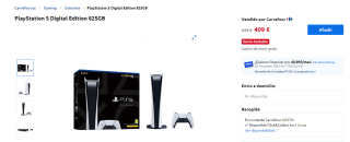 Consola PlayStation 5 Digital Edition 825GB por 409€