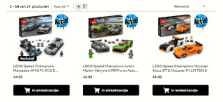 Alle Lego speed champions sets 2+1 gratis bij Intertoys