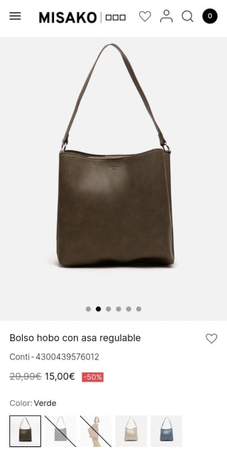 Bolso Hobo con asa regulable por 15€.