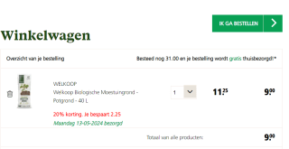 20% korting op een item naar keuze bij Welkoop