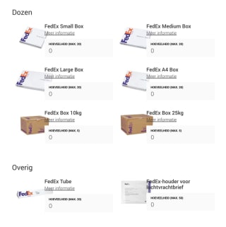 Gratis FedEx verpakkingsmaterialen te bestellen