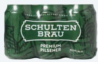 6-pack premium pilsener SCHULTENBRÄU voor €2,99 bij de Aldi