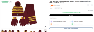 Bufanda, gorro y guantes de Harry Potter Gryffindor por 7,99€