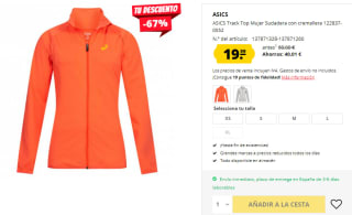 Sudadera para Mujer ASICS Track Top por 19.99€