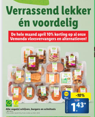 10% korting op VEMONDO Vleesvervangers en alternatieven bij de Lidl