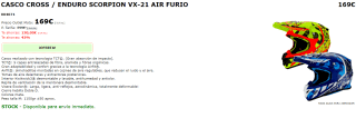 Casco Enduro / Cross Scorpion VX-21 Air Furio por 169€