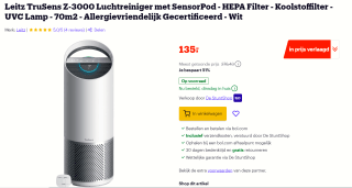 Leitz TruSens Z-3000 Luchtreiniger met SensorPod voor €135 bij Bol.com