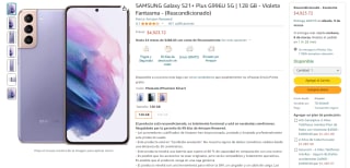 Samsung Galaxy S21+ Plus G996U 5G 128GB Violeta Reacondicionado por $4,924 en Amazon