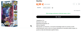 Juego de Mesa Nautilus por 8.99€