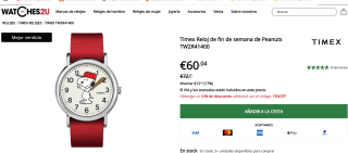 Reloj Timex de fin de semana de Peanuts TW2R41400 por 54,04€