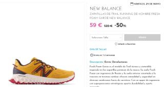 New Balance Zapatillas trail running Fresh Foam Garoé mujer o hombre por 59€