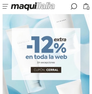 -12% de Descuento en Toda la Web Maquillalia.