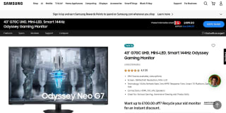 Samsung Odyssey Neo G7 43" 4K Gaming Monitor - £499