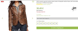Gipsy lederen damesjack met capuchon voor €30,49 bij Outlet46