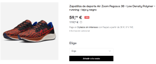 Zapatillas de Running para Hombre Nike Air Zoom Pegasus 38 por 59.99€