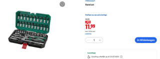 Parkside "Ratelset" (1/4") 46 delig voor €11,99 in de Lidl webshop