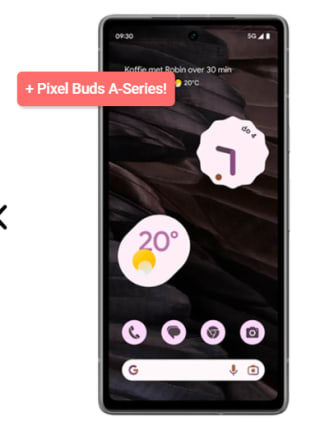 Google Pixel 7a - Smartphone - 128GB - Zwart - Dual Sim met gratis Google Pixel Buds A-series voor €479 bij Belsimpel