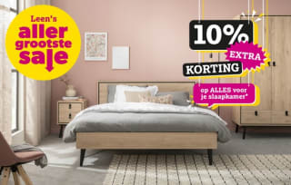 10% extra korting op alles voor de slaapkamer bij Leen Bakker