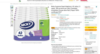 Nicky Supreme Papel Higiénico 42 rollos 3 capas por 21€