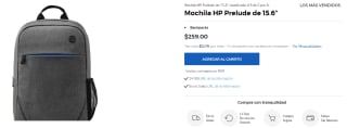 Mochila HP Prelude de 15.6" a $259