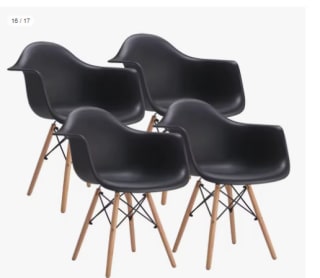 Juego de 4 sillas de comedor con patas de madera Almohadilla de cojín suave Retro Lounge por 69.7€ (Cuenta Nueva 57.7€)