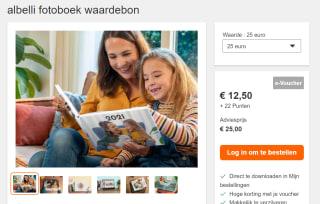 Albelli fotoboek waardebon twv €50 of €25 voor €25/€12,50 + 22 ING rentepunten
