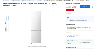 Frigorífico Combi Aspes AC185501ENF, No Frost, 179,7 cm, 255 L por 294,38€