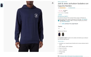 Sudadera con Capucha àra Hombre marca Jack and Jones por 12,09€