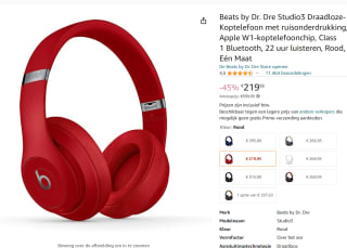 Beats Studio3 Wireless Rood voor €219,95 bij Amazon