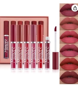 Set de 6 piezas brillo de labios líquido mate  mimore por 5,94€
