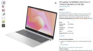 HP Laptop 15-fd0060ns Intel Core i7-1355U 8 GB RAM 512 GB SSD