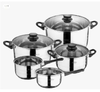 Batería de cocina de 8 piezas (2 Cazos + 2 ollas + 1 cacerola + 3 tapas) SAN IGNACIO Toledo por 25.2€