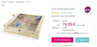 Houten vierkante zandbak - Plum voor €74,99 bij Pinkorblue