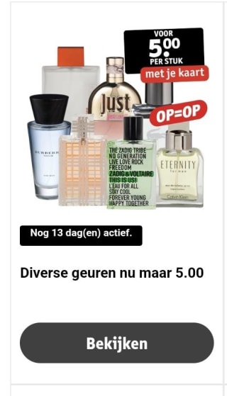 A merken parfum voor maar €5 bij kruidvat!