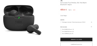 Auriculares True Wireless JBL Vibe Beam por 49,59€