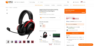HyperX Cloud III Auriculares Gaming Multiplataforma Rojo/Negros por 59,55€