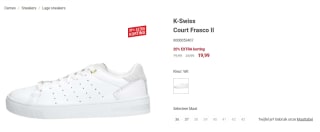 Damestrainers K-Swiss Court Frasco voor €19,99 bij Schuurman Schoenen