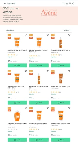 -20% de Descuento en Avene desde Dosfarma.