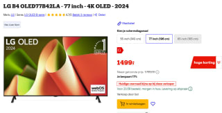LG B4 OLED77B42LA - 77 inch - 4K OLED - 2024 voor €1.499 bij Bol