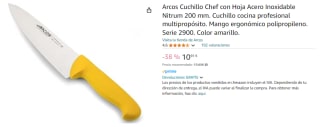 ARCOS Serie 2900 - Cuchillo Profesional Cocinero 20 cm Acero NITRUM por 10.91€